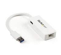 StarTech.com USB 3.0 to Gigabit Ethernet Adapter NIC w/ USB Port - White