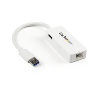 StarTech.com USB 3.0 to Gigabit Ethernet Adapter NIC w/ USB Port - White