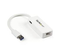 StarTech.com USB 3.0 to Gigabit Ethernet Adapter NIC w/ USB Port - White