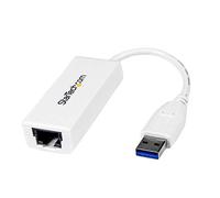 StarTech.com USB 3.0 to Gigabit Ethernet Network Adapter - 10/100/1000 NIC - USB to RJ45 LAN Adapter for PC Laptop or MacBook (USB31000SW), White