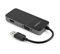 StarTech.com USB 3.0 to HDMI and VGA Adapter - 4K/1080p USB Type-A Dual Monitor Multiport Adapter Converter - External Video Graphics Card for Multiple Screens - Multi Display USB Adapter