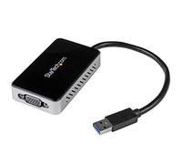 StarTech.com USB 3.0 to VGA Adapter with 1 Port USB Hub - 1920x1200 - External Video & Graphics Card - Dual Monitor Display Adapter - Supports Windows (USB32VGAEH),Black