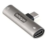 StarTech.com USB C Audio & Charge Adapter - USB-C Audio Adapter w/ 3.5mm TRRS Headphone/Headset Jack and 60W USB Type-C Power Delivery Pass-through Charger - For USB-C Phone/Tablet/Laptop (CDP235APDM)
