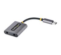 StarTech.com USB-C Headphone Splitter, USB Type C Dual Headset Adapter w/Mic Input, USB C to 3.5mm Audio Adapter/Earphone Dongle, USB C to Audio Jack/Aux Output, 24-bit DAC