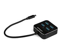 StarTech.com 4-Port USB C Hub - USB-C to 4x USB-A Ports - SuperSpeed 10Gbps USB 3.2 Gen 2 Type-C Hub - USB Bus Powered - Portable/Compact USB-C to USB Adapter Hub for Laptop - Aluminum