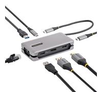 StarTech.com USB-C Multiport Adapter - 4K 60Hz HDMI/DP - 3-Port USB Hub - 100W Power Delivery Pass-Through - GbE - Travel Mini Docking Station w/ Charging - 1ft/30cm Wrap-Around Cable