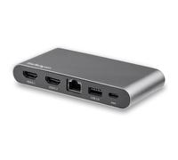 StarTech.com USB C Dock - 4K Dual Monitor HDMI Display - Mini Laptop Docking Station - 100W Power Delivery Passthrough - GbE, 2-Port USB-A Hub - USB Type-C Multiport Adapter - 3.3' Cable