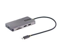 StarTech.com USB C Multiport Adapter, Dual HDMI Video, 4K 60Hz, 2Pt 5Gbps USB-A Hub, 100W Power Delivery Pass-Through/GbE/SD/MicroSD, 12"/30cm Cable, Travel Dock, Laptop Docking Station