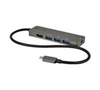 StarTech.com USB C Multiport Adapter - USB-C to HDMI 2.0b 4K 60Hz (HDR10), 100W Power Delivery Pass-Through, 4-Port USB 3.0 Hub - USB Type-C Mini Dock - 12" (30cm) Long Attached Cable