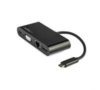 StarTech.com USB C Multiport Adapter - Mini USB-C Dock w/ Single Monitor VGA 1080p Video - 60W Power Delivery Passthrough - USB 3.1 Gen 1 Type-A 5Gbps Gigabit Ethernet - Docking Station