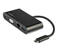 StarTech.com USB C Multiport Adapter - Mini USB-C Dock w/ Single Monitor VGA 1080p Video - 60W Power Delivery Passthrough - USB 3.1 Gen 1 Type-A 5Gbps, Gigabit Ethernet - Docking Station
