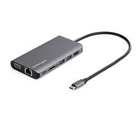 StarTech.com USB C Multiport Adapter - USB-C Mini Travel Dock w/ 4K HDMI or 1080p VGA - 3x USB 3.0 Hub, SD, GbE, Audio, 100W PD Pass-Through - Portable Docking Station for Laptop/Tablet