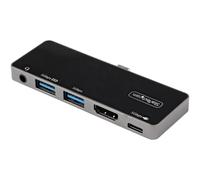 StarTech.com USB C Multiport Adapter - USB-C to 4K 60Hz HDMI 2.0, 100W Power Delivery Pass-Through Charging, 3-Port USB 3.0 Hub, Audio - USB-C Mini Dock - Portable USB Type-C Travel Dock