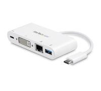 StarTech.com USB-C Multiport Adapter for Laptops - Power Delivery - DVI - GbE - USB 3.0