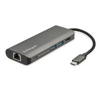 StarTech.com USB C Multiport Adapter - USB-C Travel Dock to 4K HDMI, 3x USB 3.0 Hub, SD/SDHC, GbE, 60W PD 3.0 Pass-Through - USB Type-C/Thunderbolt 3 - Replaces DKT30CSDHPD