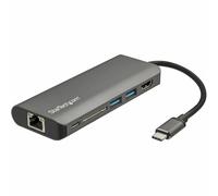StarTech.com USB C Multiport Adapter - USB-C Travel Dock to 4K HDMI, 3x USB 3.0 Hub, SD/SDHC, GbE, 60W PD 3.0 Pass-Through - USB Type-C/Thunderbolt 3 - Replaces DKT30CSDHPD