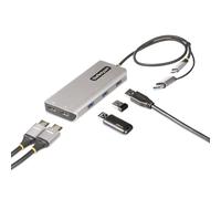 StarTech.com USB-C Multiport Adapter w/Attached USB-C to USB-A Dongle Dual HDMI (4K30Hz/1080p60Hz) 3x USB-A 5Gbps Mini Travel Dock Laptop Docking Station 1.3ft/40cm Cable