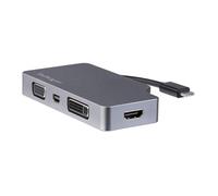 StarTech.com USB C Multiport Video Adapter with HDMI, VGA, Mini DisplayPort or DVI - USB Type C Monitor Adapter to HDMI 1.4 or mDP 1.2 (4K) - VGA or DVI (1080p) - Space Gray Aluminum