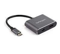 StarTech.com USB C Multiport Video Adapter - 4K 60Hz USB-C to HDMI 2.0 or Mini DisplayPort 1.2 Monitor Adapter - USB Type-C 2-in-1 Display Converter HDMI/MDP HBR2 HDR - TB3 Compatible