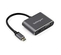 StarTech.com USB C Multiport Video Adapter - USB-C to 4K 60Hz Mini DisplayPort 1.2 or 1080p VGA Monitor Adapter - USB Type-C 2-in-1 MDP HBR2 HDR/VGA Display Converter - TB3 Compatible