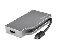 StarTech.com USB C Multiport Video Adapter w/ HDMI, VGA, Mini DisplayPort or DVI - USB Type C Monitor Adapter to HDMI 2.0 or mDP 1.2 (4K 60Hz) - VGA or DVI (1080p) - Space Gray Aluminum
