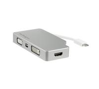 StarTech.com USB C Multiport Video Adapter with HDMI, VGA, Mini DisplayPort or DVI - USB Type C Monitor Adapter to HDMI 1.4 or mDP 1.2 (4K) - VGA or DVI (1080p) - Silver Aluminum