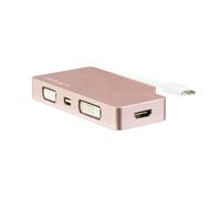 StarTech.com USB-C Multiport Video Adapter - Rose Gold - 4-in-1 USB-C to VGA, DVI, HDMI or mDP - 4K