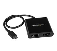 StarTech.com USB-C to Dual DisplayPort 1.2 Adapter, USB Type-C Multi-Monitor MST Hub, Dual 4K 30Hz/1080p 60Hz DP Laptop Display Extender / Splitter, Extra-Long Built-In Cable - Windows Only