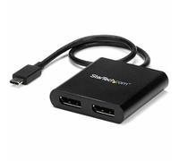 StarTech.com USB-C to Dual DisplayPort 1.2 Adapter, USB Type-C Multi-Monitor MST Hub, Dual 4K 30Hz/1080p 60Hz DP Laptop Display Extender / Splitter, Extra-Long Built-In Cable, Windows (MSTCDP122DP)
