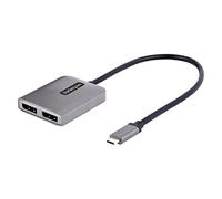 StarTech.com USB-C to Dual Displayport 1.4 Adapter, USB Type-C Muliti-Monitor MST Hub, Dual 5K 60Hz DP Laptop Display Extender / Splitter, HDR, Extra-Long Built-In Cable, Windows Only (MST14CD122DP)