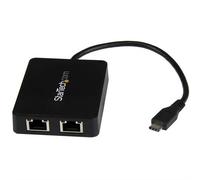 StarTech.com USB-C to Dual Gigabit Ethernet Adapter with USB (Type-A) Port