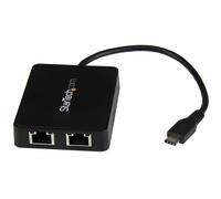 Startech Usb C To Dual Gigabit Ethernet Adapter With Usb 3.0 Type-A Port Usb Typ