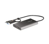 StarTech.com USB-C to Dual-HDMI Adapter - USB-C or A to 2x HDMI - 4K 60Hz - 100W Power Delivery Pass-Through - 1ft (30cm) Built-in Cable - USB to HDMI Multi-Monitor Converter for Laptop