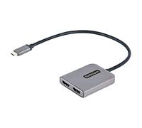 StarTech.com USB-C to Dual HDMI MST HUB - Dual HDMI 4K 60Hz - USB Type C Multi Monitor Adapter for Laptop w/ 1ft/30cm cable - DP 1.4 Multi-Stream Transport Hub - USB-C to HDMI Splitter