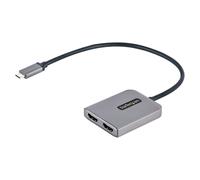 StarTech.com USB-C to Dual HDMI MST HUB - Dual HDMI 4K 60Hz - USB Type C Multi Monitor Adapter for Laptop w/ 1ft/30cm cable - DP 1.4 Multi-Stream Transport Hub - USB-C to HDMI Splitter