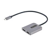 StarTech.com USB-C to Dual HDMI MST HUB - Dual HDMI 4K 60Hz - USB Type C Multi Monitor Adapter for Laptop w/ 1ft/30cm cable - DP 1.4 Multi-Stream Transport Hub - USB-C to HDMI Splitter