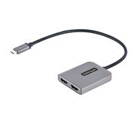 StarTech.com USB-C to Dual HDMI MST HUB - Dual HDMI 4K 60Hz - USB Type C Multi Monitor Adapter for Laptop w/ 1ft/30cm cable - DP 1.4 Multi-Stream Transport Hub - USB-C to HDMI Splitter