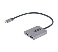 StarTech.com USB-C to Dual HDMI MST HUB - Dual HDMI 4K 60Hz - USB Type C Multi Monitor Adapter for Laptop w/ 1ft/30cm cable - DP 1.4 Multi-Stream Transport Hub - USB-C to HDMI Splitter
