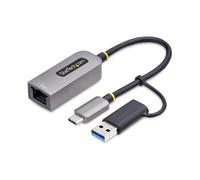 StarTech.com USB-C to Ethernet Adapter w/USB-A Dongle, 10/100/1000Mbps, USB GbE