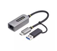 StarTech.com USB-C to Ethernet Adapter with USB-A Dongle 10/100/1000Mbps USB 3.0 to Gigabit Ethernet Network Adapter 6in/15cm Attached Cable USB GbE Adapter
