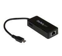 StarTech.com USB-C to Gigabit Network Adapter with Extra USB 3.0 Port - Black
