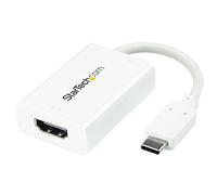 StarTech.com USB C to HDMI 2.0 Adapter with Power Delivery - 4K 60Hz USB Type-C to HDMI Display Video Converter - 60W PD Pass-Through Charging Port - Thunderbolt 3 Compatible - White