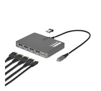 StarTech.com USB-C to Quad DisplayPort 4K60, 4K120 Workstation Dock, 140W PD Passthrough, USB for Keyboard and Mouse, Windows, Mac M1-M5, USB4, Thunderbolt, DisplayLink DL7400, TAA (QUAD-USB-DP-ADAPT)