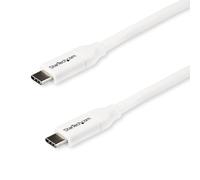 StarTech.com USB-C to USB-C Cable w/ 5A PD - M/M - White - 2 m (6 ft.) - USB 2.0 - USB-IF Certified