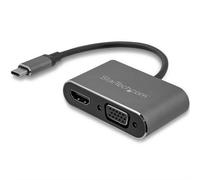 StarTech.com USB-C to VGA and HDMI Adapter - 2-in-1 - 4K 30Hz - Space Grey - Windows & Mac Compatible (CDP2HDVGA)