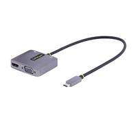 StarTech.com USB C Video Adapter USB C to HDMI VGA Multiport Adapter 3.5mm Audio 4K 60Hz HDR 100W PD Pass-Through Thunderbolt 3/4 Compatible - USB C Display Travel Adapter