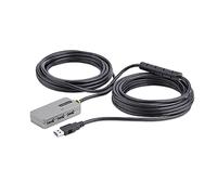 StarTech.com USB Extender Hub, 10m USB 3.0 Extension Cable with 4-Port USB-A Hub, Active/Bus Powered USB Repeater Cable, Optional 20W Power Supply Included, ESD Protection