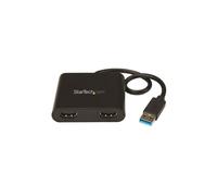 StarTech.com USB 3.0 to Dual HDMI Adapter - 1x 4K 30Hz & 1x 1080p - External Video & Graphics Card - USB Type-A to HDMI Dual Monitor Display Adapte...