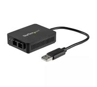 StarTech.com USB to Fiber Optic Converter - 100Mbps - USB 2.0 to Fiber Network Adapter - 100Base-FX SC Female Duplex Multimode Fiber/MMF Compatible - 2Km - Compact USB to Fiber LAN