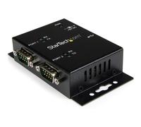 StarTech.com USB to Serial Adapter - 2 Port - Wall Mount - Din Rail Clips - Industrial - COM Port Retention - FTDI - DB9 (ICUSB2322I), Black